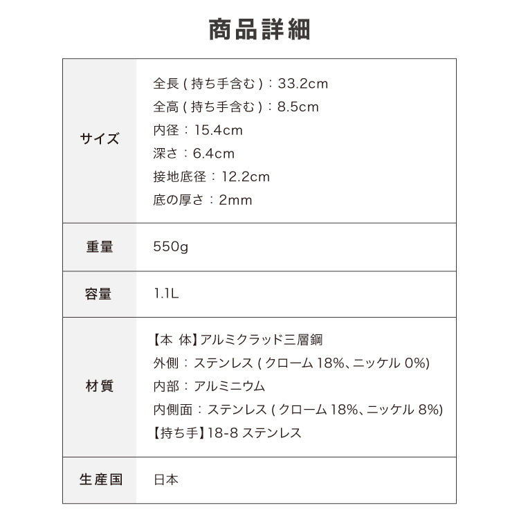 日本製 燕三条 雪平鍋 16cm 20年保証 エレックマスタープロ IH対応 フジノス アルミ ステンレス 3層構造 鍋 片手鍋 小鍋 熱効率 ガス火対応 プロ仕様 スピーディ 熱ムラ少ない 行平 雪平 ミルクパン(代引不可)
