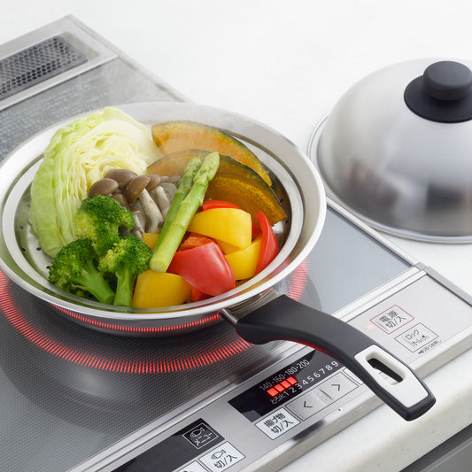 ヨシカワ 日本製 フライパンにのせて使う蒸しプレート 20~22cm のせるだけ 簡単蒸し料理 美味彩菜 燕三条 ステンレス製 フライパン 蒸し器 SJ3206