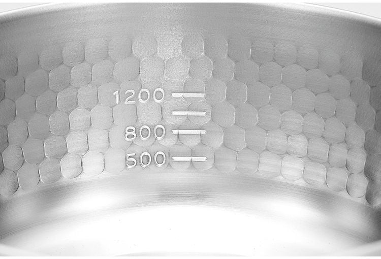 燕三条製 槌目加工のステンレス雪平鍋20cm IH対応