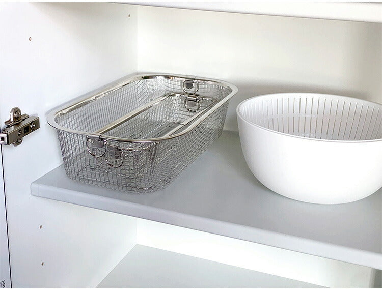 日本製 燕三条 すっきり暮らす水切りかご スリム カトラリー 箸 吸水マットに合わせて使える 食洗機対応 ステンレス 水切りカゴ バスケット(代引不可)