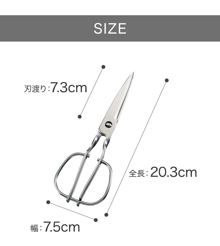 【正規品】鳥部製作所 キッチンスパッター 日本製 オールステンレス キッチンバサミ キッチンハサミ 料理ハサミ 食洗機対応 燕三条 正規品(代引不可)【メール便】