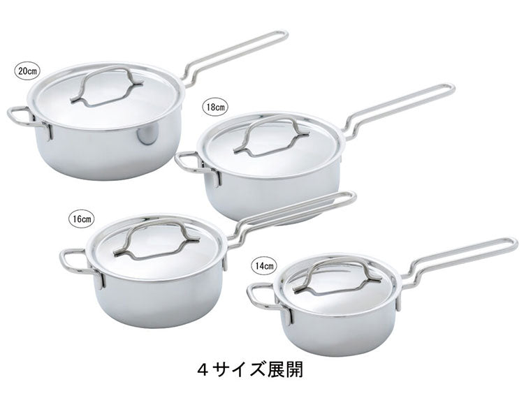 ジオ・プロダクト 日本製 片手鍋 16cm GEO-16N ガス火・IH対応 オーブン可 GEO ジオ 服部幸應先生 国産 宮崎製作所 Miyaco ジオプロダクト