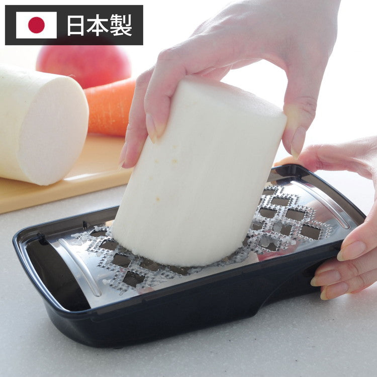 ふわっとおろしてみま専科 日本製 燕三条 ふわふわ大根おろし器 コンパクト ステンレス製おろし金 ふわふわ大根おろし 本目立て おろし器 おろし金 グレーター アーネスト A-76911