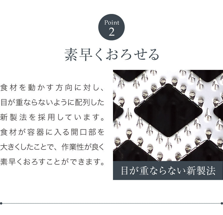 ふわっとおろしてみま専科 日本製 燕三条 ふわふわ大根おろし器 コンパクト ステンレス製おろし金 ふわふわ大根おろし 本目立て おろし器 おろし金 グレーター アーネスト A-76911