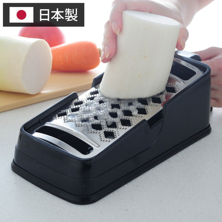 楽楽おろしてみま専科 極み 日本製 燕三条 ふわふわ大根おろし器 ステンレス製おろし金 ハンドル付き ふわふわ大根おろし 本目立て おろし器 おろし金 グレーター アーネスト A-76912