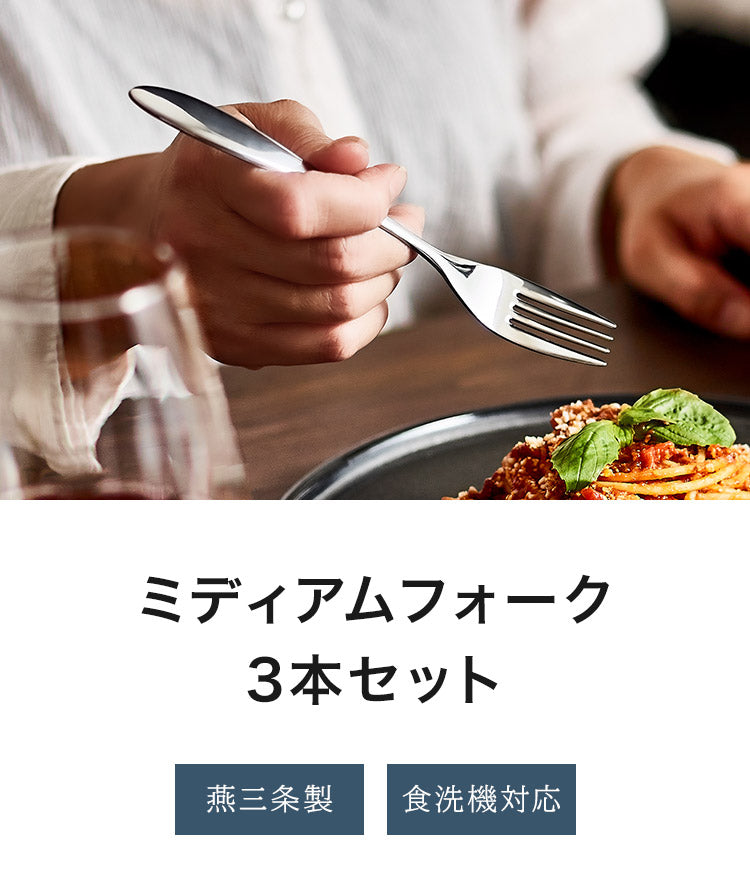 日本製 燕三条 ミディアムフォーク 3本セット 食洗機対応 ステンレス TSUBAME カトラリー セット 3本組 フォーク デザートフォーク(代引不可)