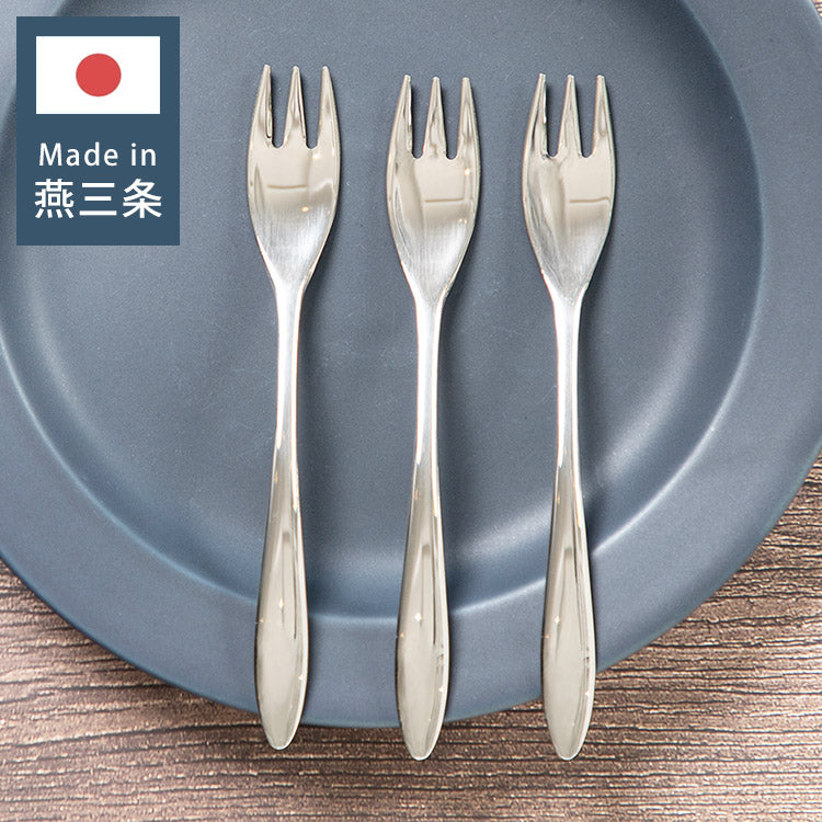 日本製 燕三条 なめらかフォーク 3本セット 食洗機対応 ステンレス TSUBAME セット 3本組 フォーク ミニフォーク デザート 和菓子(代引不可)