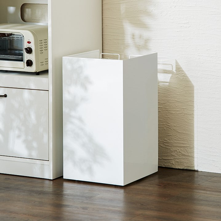 日本製 燕三条 隠せるデザインごみ箱 15L×2分別 隠しキャスター 幅30cm スリム ダストボックス ゴミ箱 カウンター下 収納 白 ホワイト モノトーン おしゃれ(代引不可)