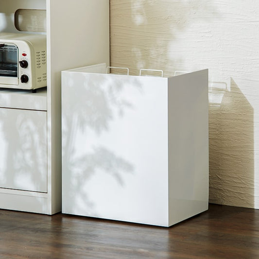 日本製 燕三条 隠せるデザインごみ箱 15L×3分別 隠しキャスター 幅45cm スリム ダストボックス ゴミ箱 白 ホワイト モノトーン おしゃれ(代引不可)