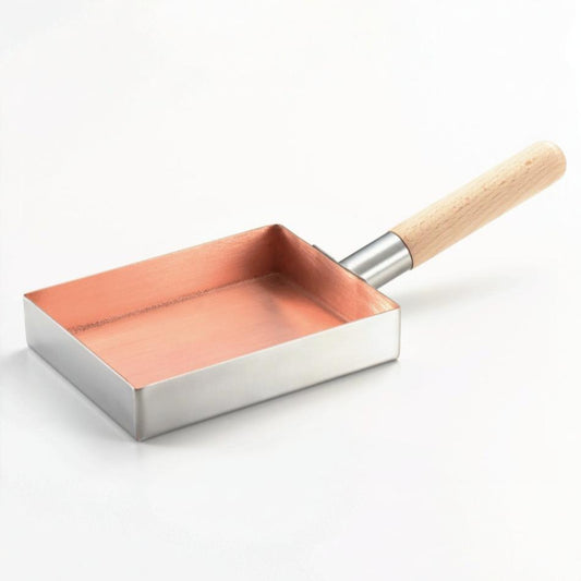 日本製 燕三条 銅クラッド玉子焼き器 フジノス 銅の卵焼き器 IH対応 銅 ステンレス 2層構造 ガス火対応 木柄 玉子焼き器 たまご焼き器 玉子焼きフライパン 卵焼きフライパン エッグパン(代引不可)