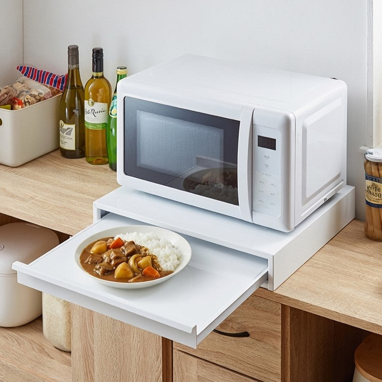 日本製 燕三条 キッチン家電下 スライドテーブル 幅45cm 家電下 スライドテーブル 炊飯器 電子レンジ 下 後付け 家電下テーブル 収納 レンジラック トースター台 レンジ台 カウンター 完成品(代引不可)