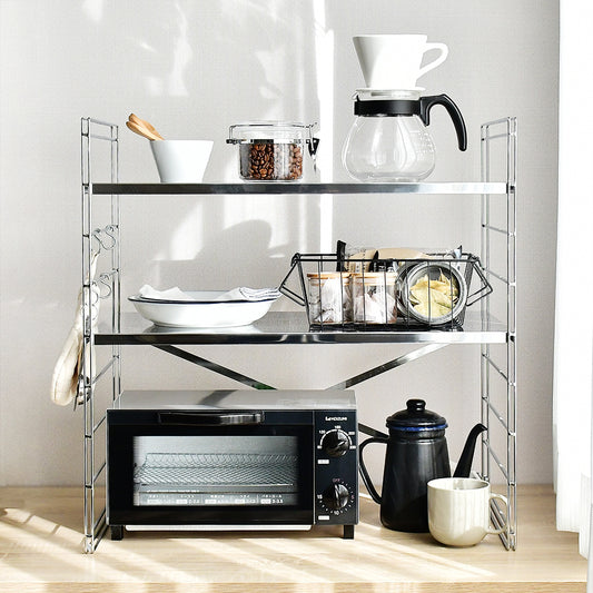 日本製 燕三条 トースターラック ダブルワイヤー 2段タイプ 幅60cm 奥行35cm 高さ61cm 頑丈 ステンレス棚 ラック 棚 キッチン収納 カウンター上収納 キッチンラック シルバー ステンレス おしゃれ(代引不可)