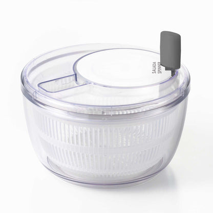 日本製 燕三条 クリアサラダスピナー 21cm 取っ手がたためる コンパクト フラット 食洗機対応 4way 野菜水切り器 サラダボウル 湯切り ザル ざる セット 回転式 分解できる お手入れ簡単 透明 おしゃれ