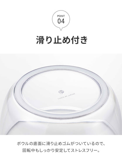 日本製 燕三条 クリアサラダスピナー 21cm 取っ手がたためる コンパクト フラット 食洗機対応 4way 野菜水切り器 サラダボウル 湯切り ザル ざる セット 回転式 分解できる お手入れ簡単 透明 おしゃれ