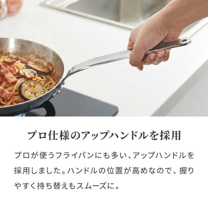 日本製 燕三条 ステンレス3層フライパン 22cm IH対応 ガス火OK アルミクラッド 三層鋼 フライパン フッ素不使用 SUS304 ステンレス製 フライパン シモリュウ プロシード ギフト