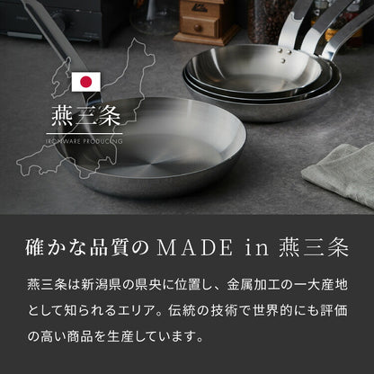 日本製 燕三条 ステンレス3層フライパン 26cm IH対応 ガス火OK アルミクラッド 三層鋼 フライパン フッ素不使用 SUS304 ステンレス製 フライパン シモリュウ プロシード ギフト