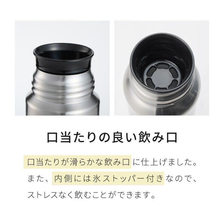 燕三条で作る真空マグボトル 500ml ステンレス 保冷 保温 真空断熱 二層構造 ストレート 日本製 燕三条 水筒 【Made in TSUBAME】スリム シンプル シルバー ボトル おしゃれ