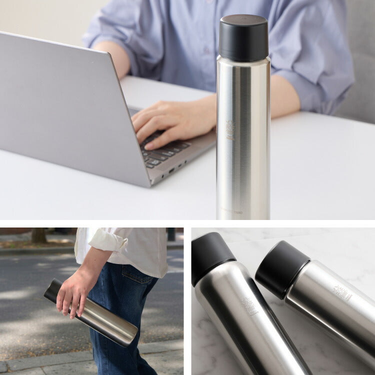 燕三条で作る真空マグボトル 500ml ステンレス 保冷 保温 真空断熱 二層構造 ストレート 日本製 燕三条 水筒 【Made in TSUBAME】スリム シンプル シルバー ボトル おしゃれ