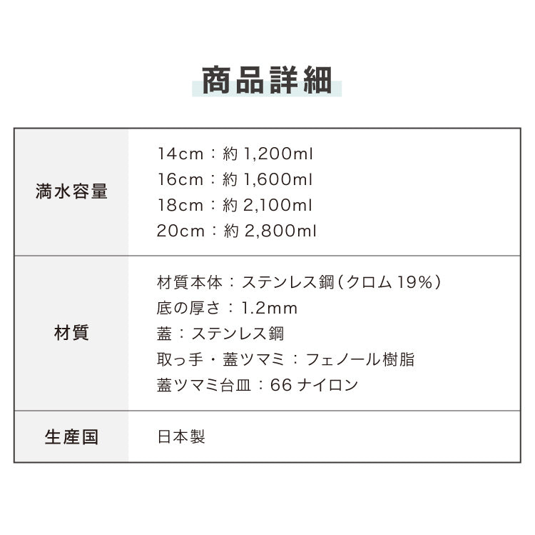 日本製 燕三条 取っ手が取れる ステンレス鍋 4サイズセット 14cm/16cm/18cm/20cm 着脱式ハンドル 創燕 ステンレス 鍋 セット 片手鍋 省スペース コンパクト 鍋セット (代引不可)