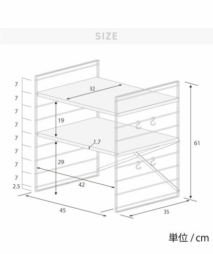 日本製 燕三条 トースターラック ダブルワイヤー 2段タイプ 幅45cm 奥行35cm 高さ61cm 頑丈 ステンレス棚 ラック 棚 キッチン収納 カウンター上収納 キッチンラック シルバー ステンレス おしゃれ(代引不可)