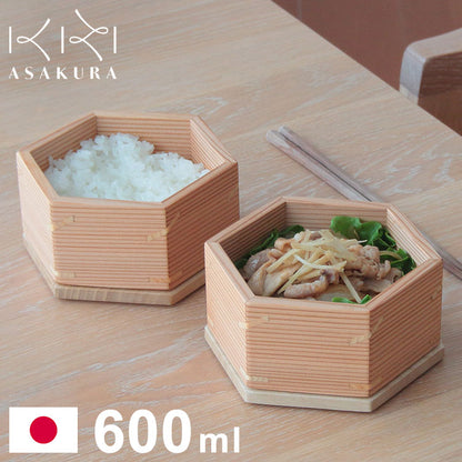 ASAKURA てのひらおひつ 2段 二段 おひつ 日本製 保存容器 お弁当 ランチボックス 杉 桐 木製 お手入れ簡単 洗剤使用可 コンパクト スタッキング 手作り 丈夫 美しい 朝倉家具 1個 ASAKURAの雑貨(代引不可)