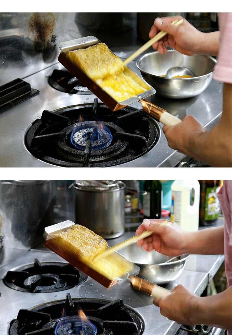 日本製 燕三条 銅の玉子焼き器 関西型 13.5cm レシピ付き プロ仕様 玉子焼き器 卵焼き器 玉子焼きフライパン 卵焼きフライパン エッグパン だし巻き卵 錫引き 銅製 国産(代引不可)