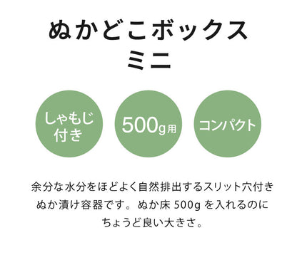 オークス レイエ ぬかどこボックス ミニ ぬか床500g用 水抜きスリット穴付き ぬか漬け容器 専用しゃもじ付き 漬け物 漬物 保存容器 ぬか床ボックス ぬか漬けボックス ぬか漬けポット LES3251 AUX leye